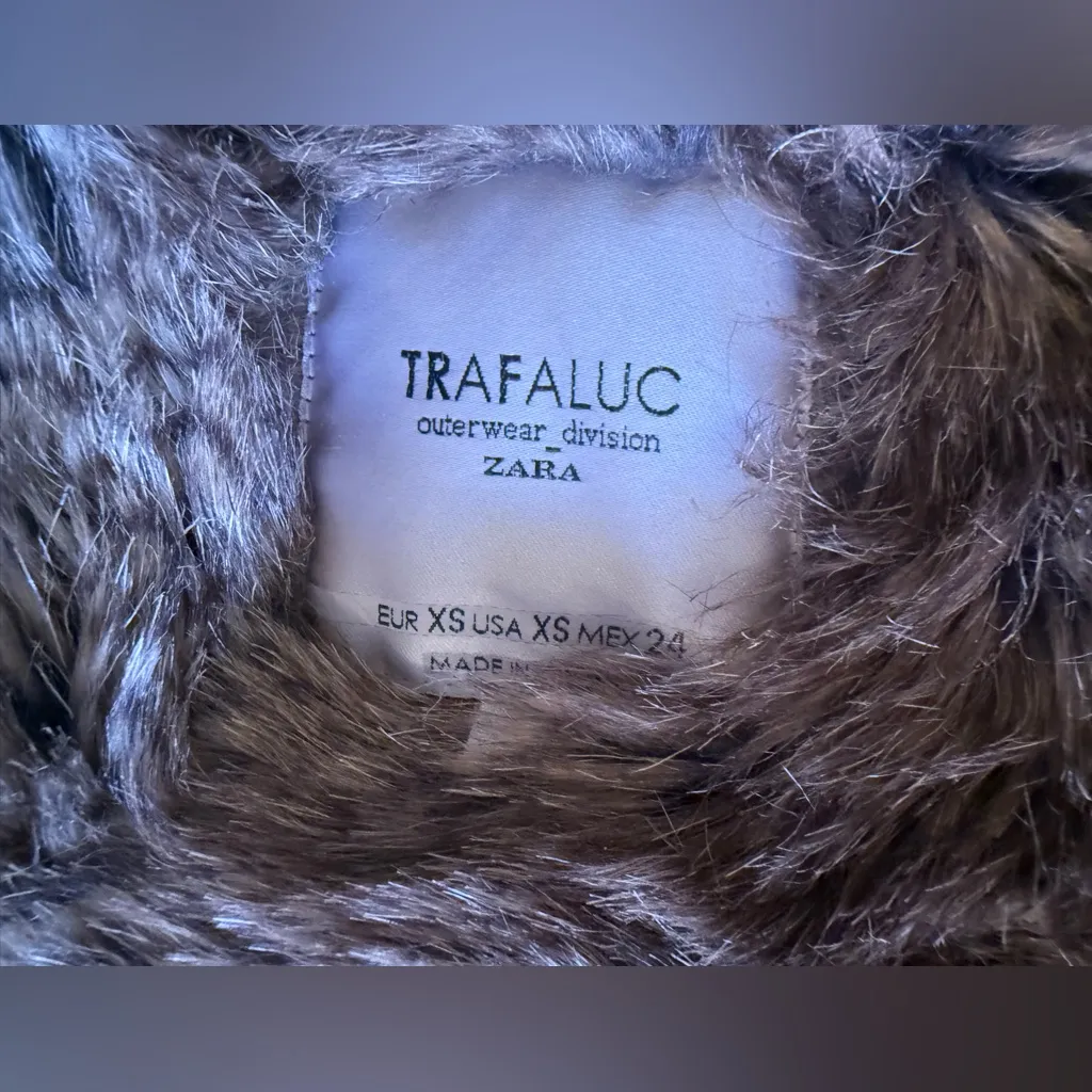 Zara Trafaluc Khaki Green Jacket Fur Lining (no Hooded)Winter Front Pockets XS - Image 9