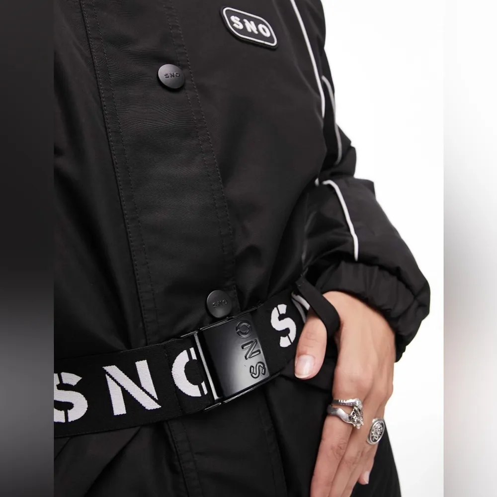 Topshop Hooded Belted Waterproof Ski Suit, Size 12, $340 - Image 6