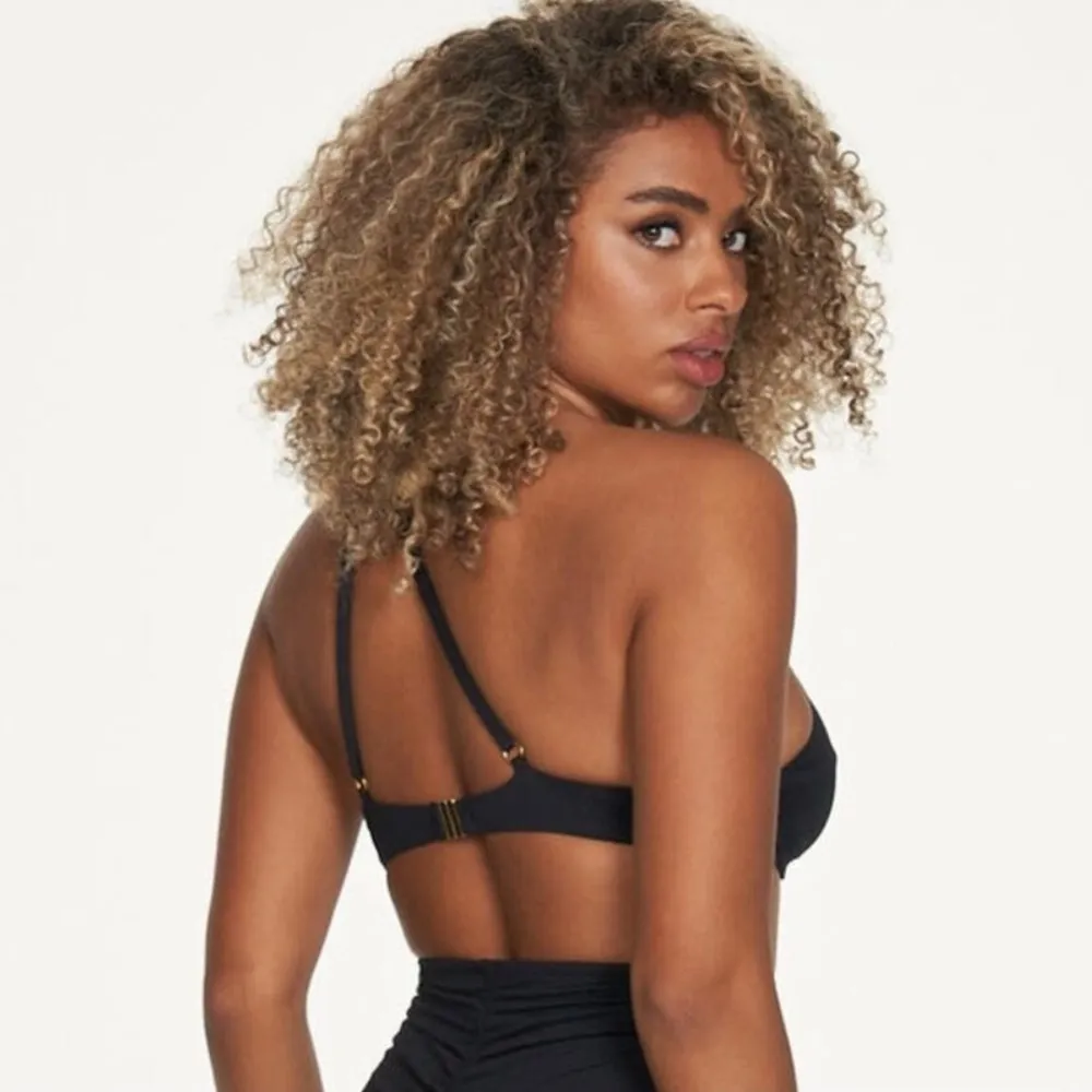 Frederick's of Hollywood Taormina One Shoulder Black Bikini Top Small NWT - Image 2