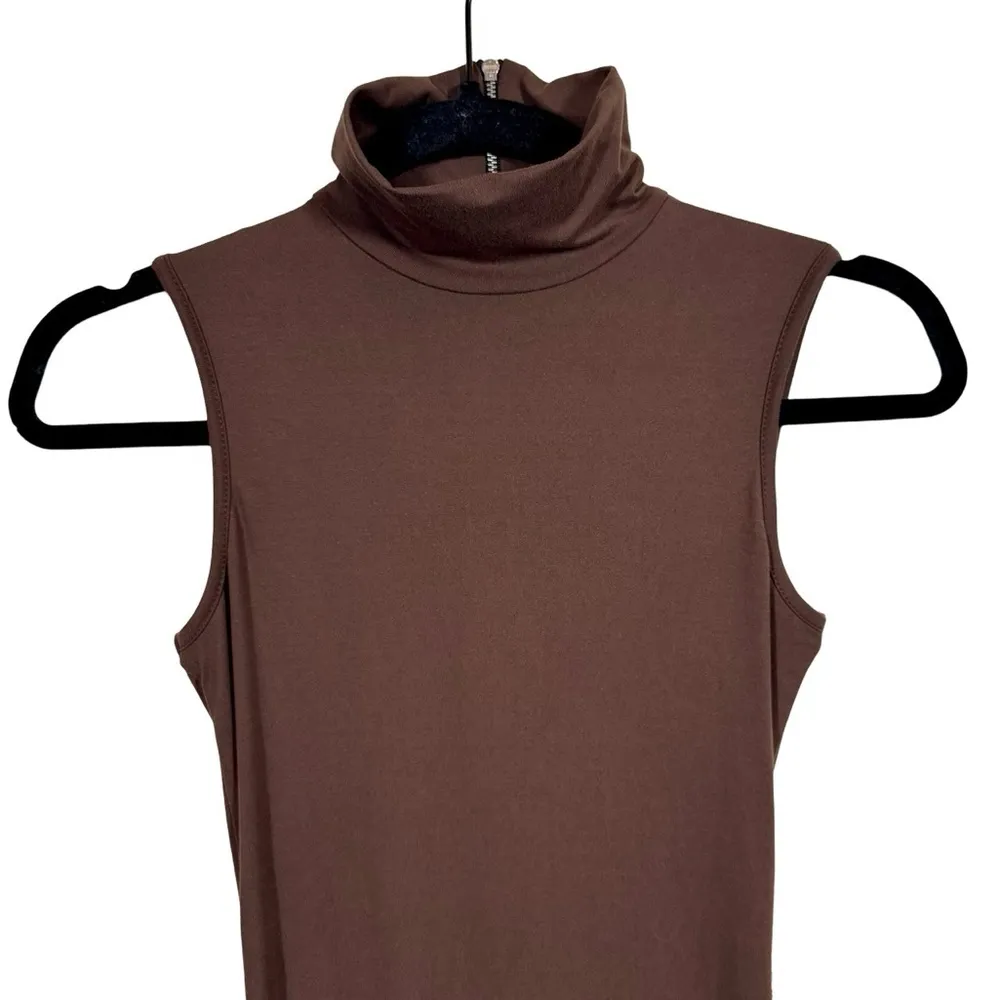 NWT Bumpsuit Stevie Maternity Unitard Turtleneck Sleeveless Jumpsuit in Brown Size undefined - Image 5