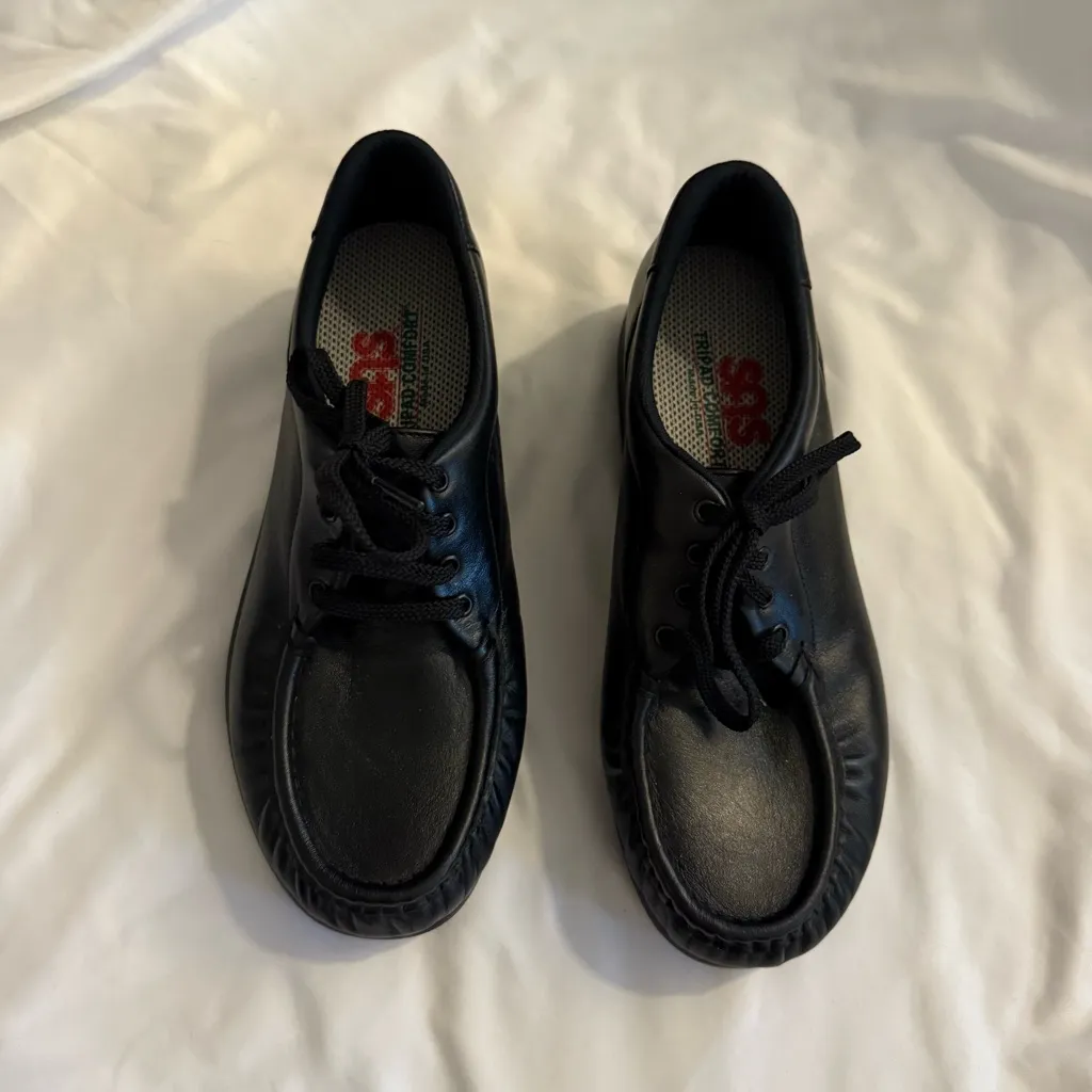 Like New SAS Take Time Moc Toe Lace Up Shoe Black Size 8 - Image 2