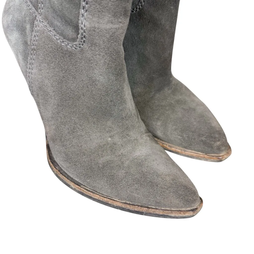 Dolce Vita Kylar Gray Suede Tall Knee High Heeled Point Toe‎ Boots Size 7.5 - Image 7