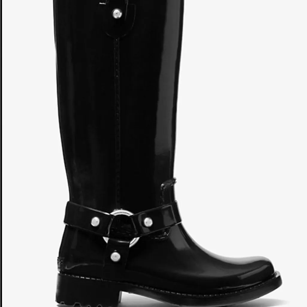 Michael Kors Glossy Black Rain Boots - Image 2