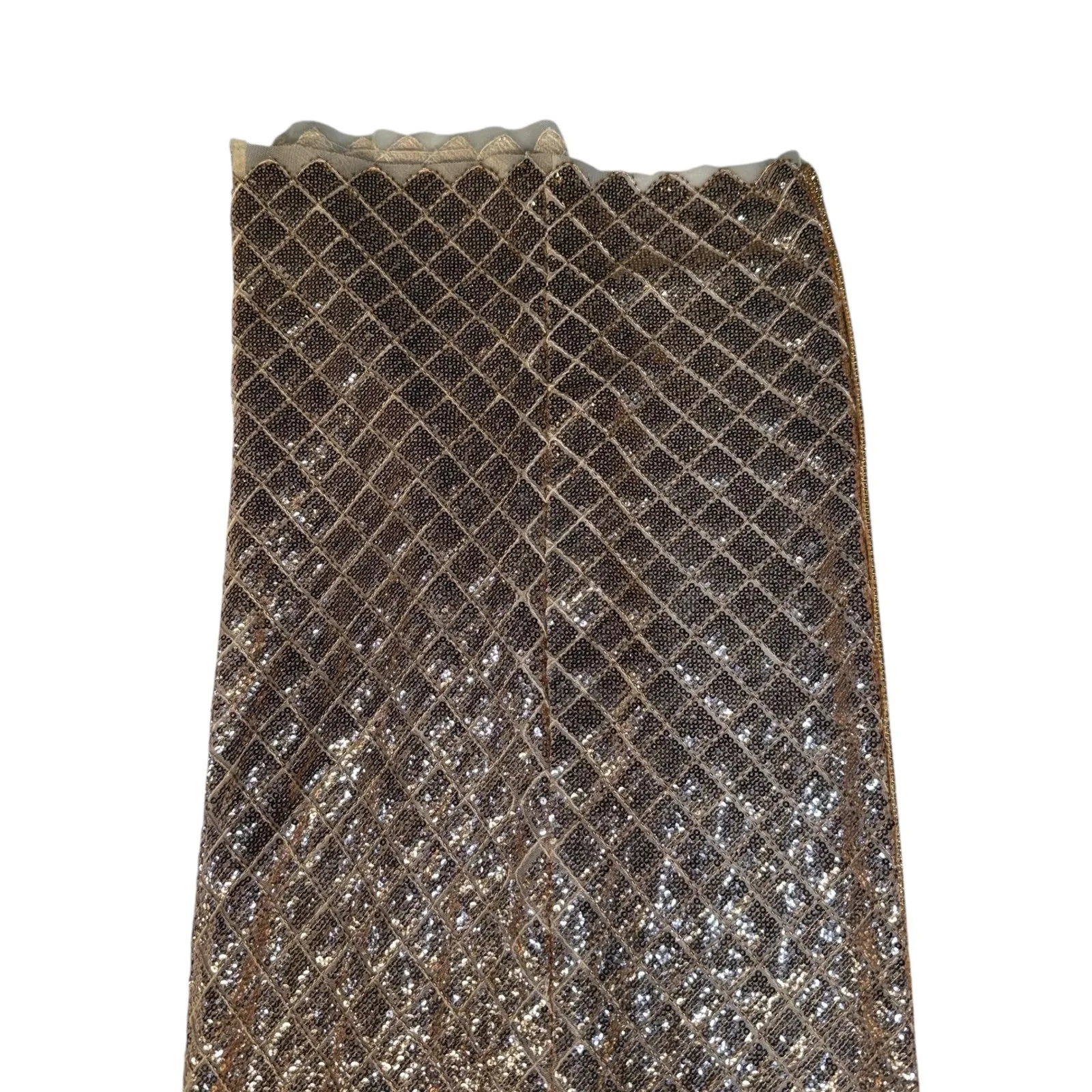 AKIRA Gold Sequin Maxi Skirt High Slit Glamorous Party Evening Wear Size L NWT - Image 8