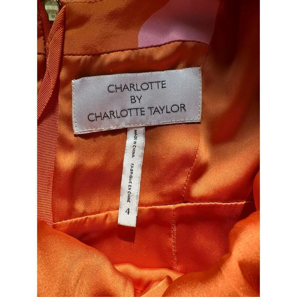 Anthropologie Rare "Dromedary Dress" by Charlotte Taylor Orange pink camel novel - Image 4