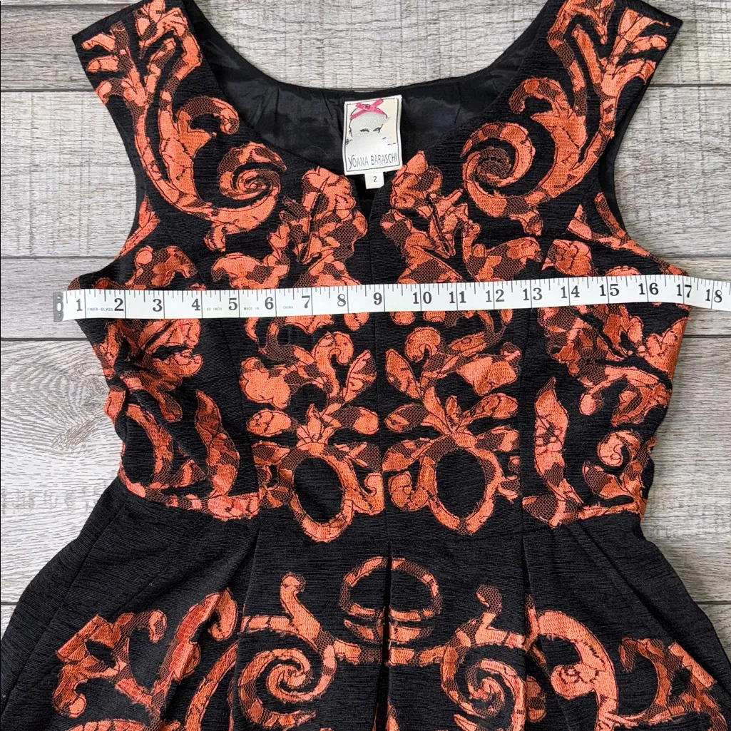 Anthropology Yoana Baraschi Black and Copper Embroidered High Low Dress - Image 8