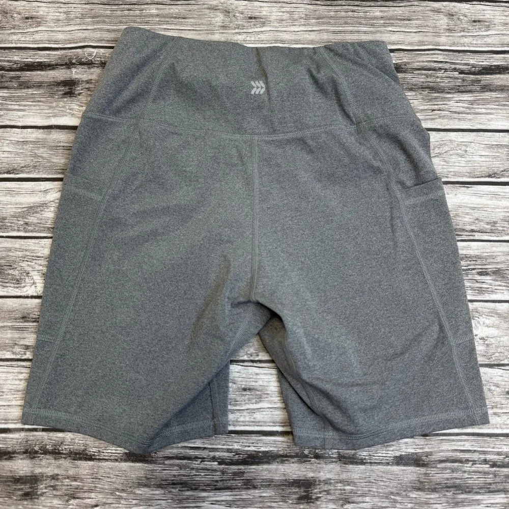 All In Motion Women's Spandex Bermuda Bike Shorts M Med Medium Grey Gray Stretch - Image 2