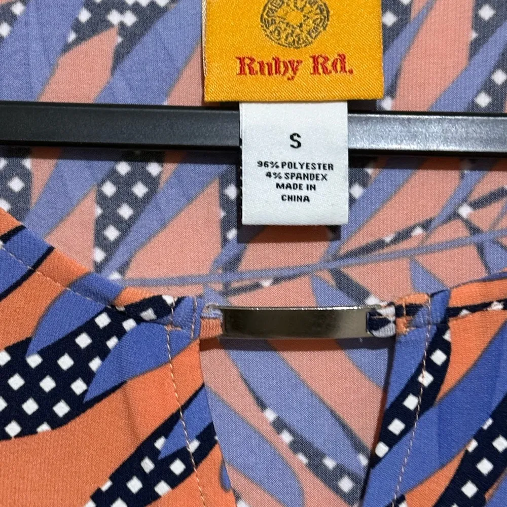 🎄Ruby Rd. colorful print of palm leaves and geometric patterns Orange - Image 3