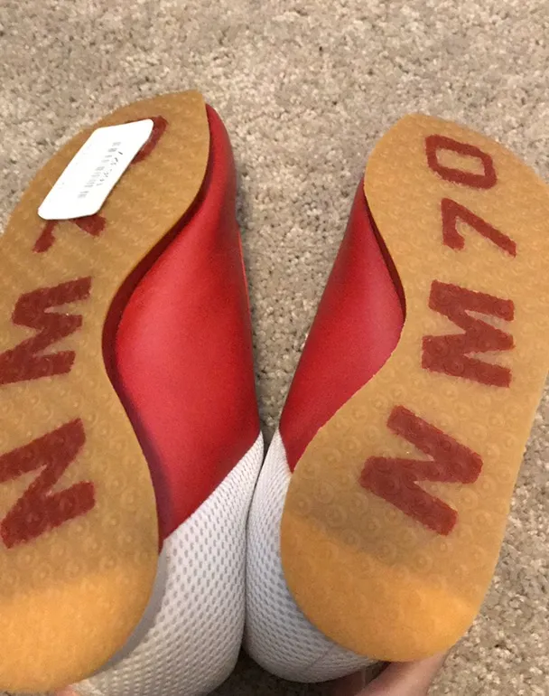 Nm70 Red And white Vintage Sneakers Size 7 - Image 7