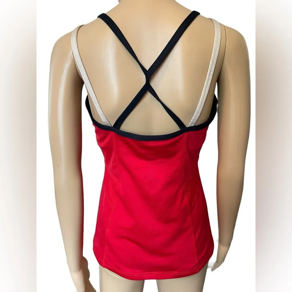 K Swiss Y2K Red Cream Black Athletic Athleisure Tennis Sweat Wicking Tank Top - Image 5
