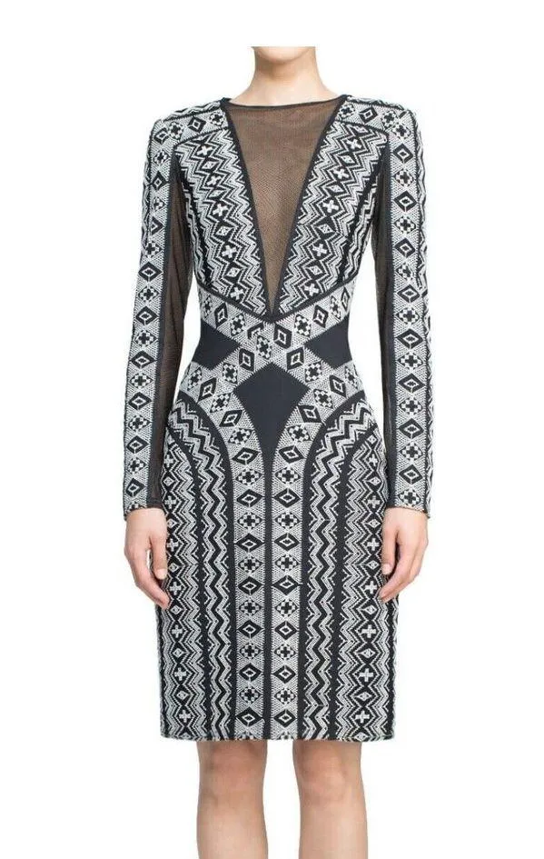 Tadashi Shoji Dress Women 4 Black Ivory Embroidered Maxine Dress Cocktails Party - Image 12