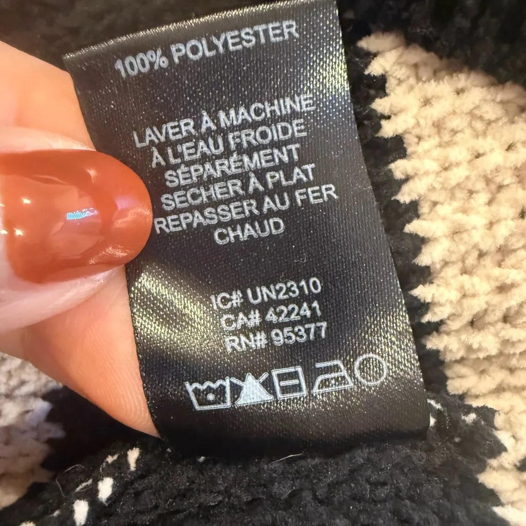 SANCTUARY Black and Cream Stripe Chenille Sweater size Medium - Image 8