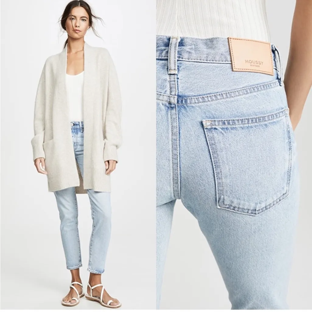 Moussy Vintage Camilla Tapered Rigid Jeans Straight Leg Low Rise Size 26 Classic Blue - Image 4