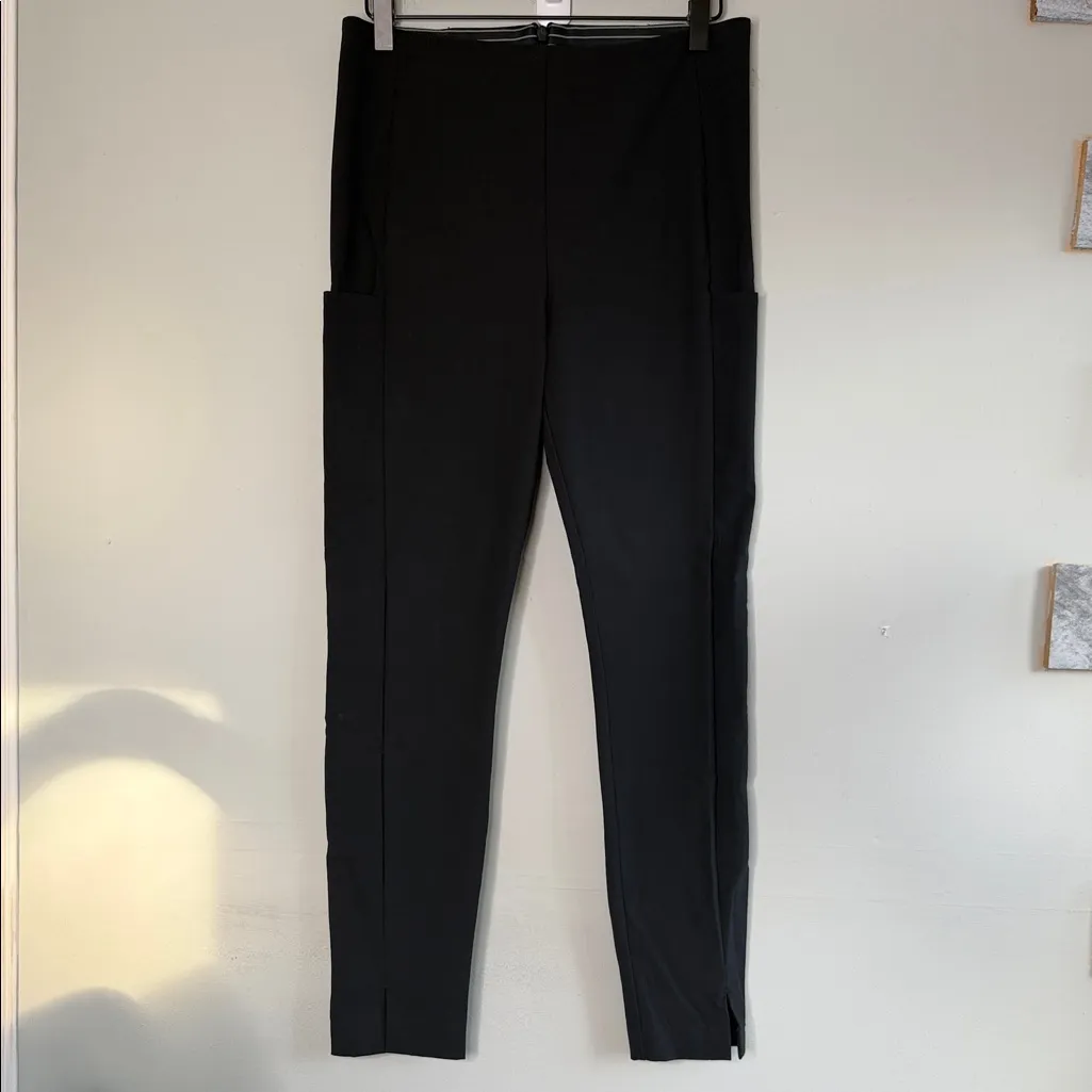 ATHLETA Wander Slim Ankle Pant Black Sz 4 Stretch Back Zip Travel - Image 9