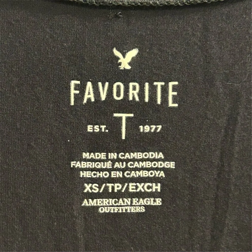 American Eagle Women's XS Black Floral V-Neck T-Shirt Embroidered - Image 6