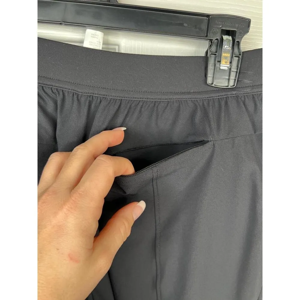 Zella Black High Waisted Straight Leg Elastic Waistband Pants XS Pullon Active - Image 9