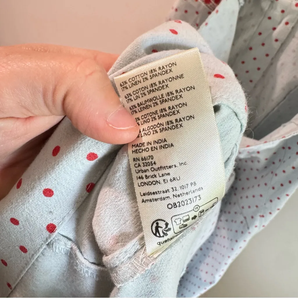 NWT Free People Stelladonna Linen Blend Polka Dot Midi Dress Large - Image 8