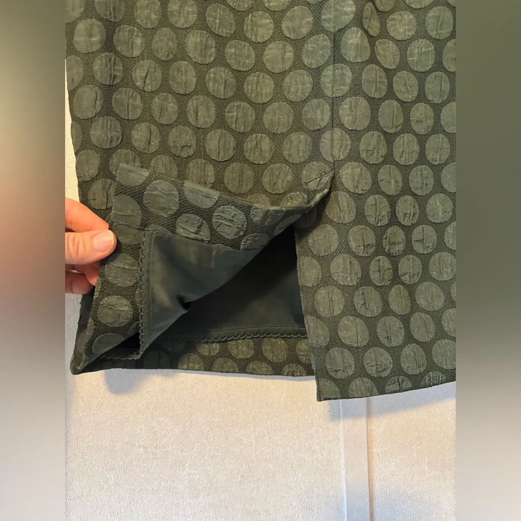 Maeve Anthropologie Goban green jacquard polka dot pencil skirt 0 - Image 5