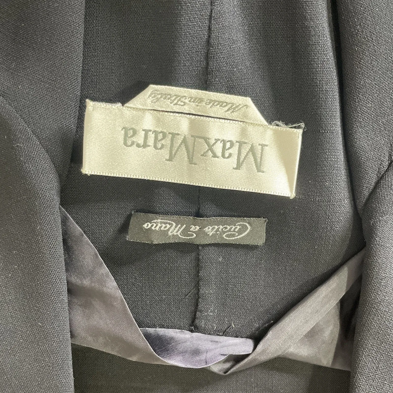 MaxMara Navy Single Button Wool Blend Blazer Women's Size 4 - Image 4