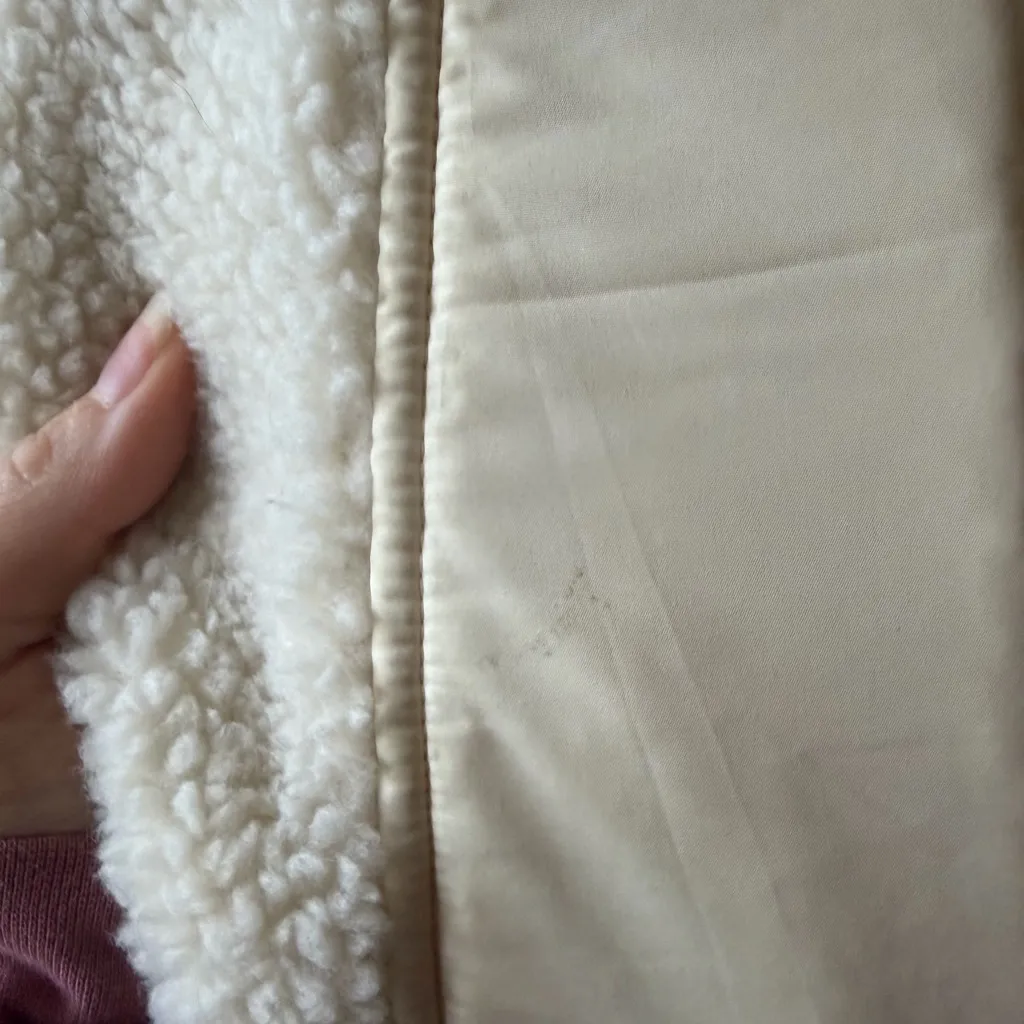 NWT Madewell Cream Sherpa Cropped Quarter Zip Jacket Womens S Winter Cozy - Image 8