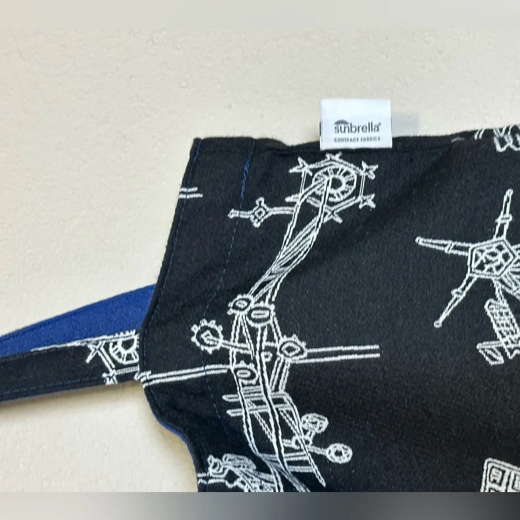 Sunbrella Whirligig Midnight Fabric‎ Tote Bag Blue - Image 3