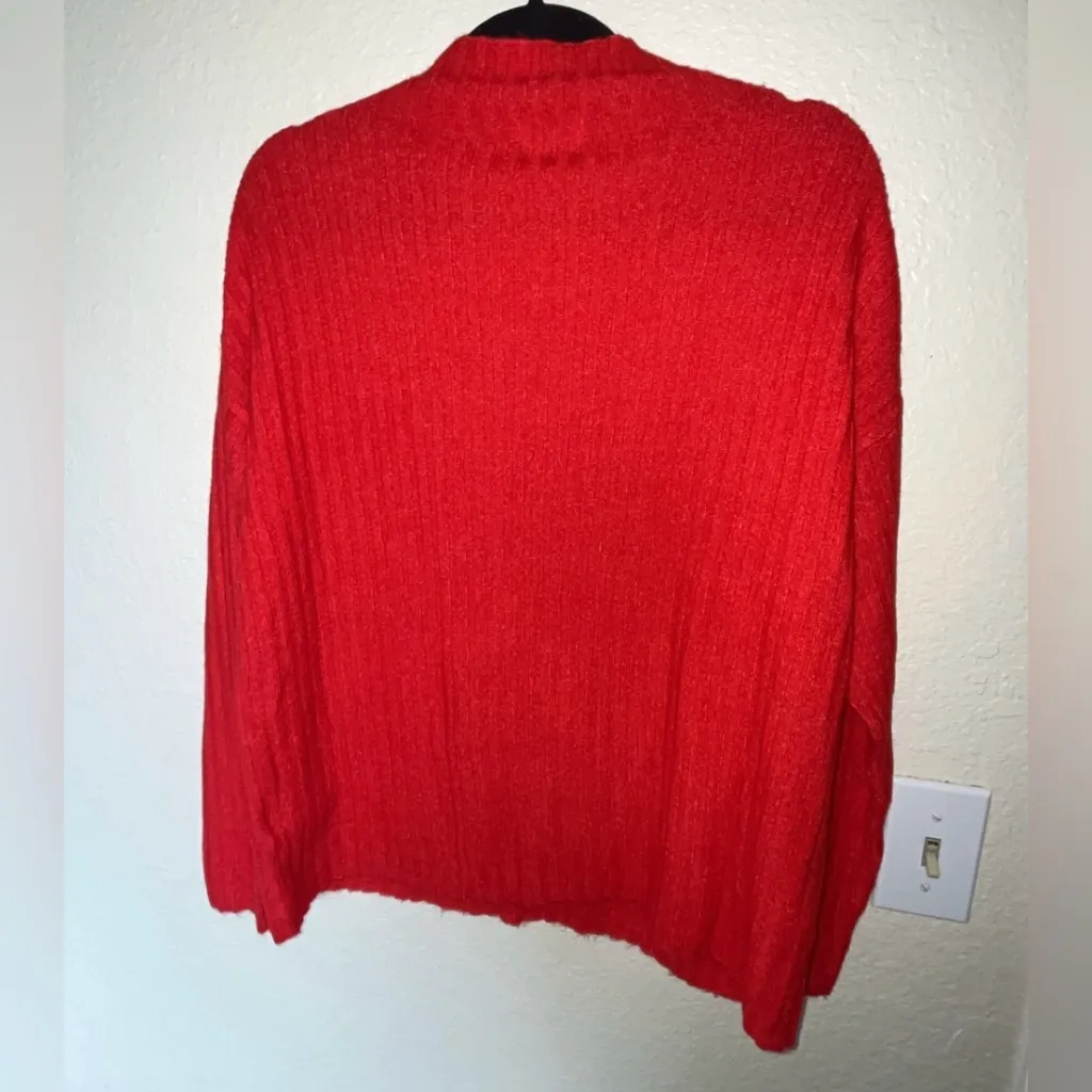 NWT Old Navy Red Mock Neck Lightweight Rib Knit Sweater SIZE M S/345970-04 - Image 3
