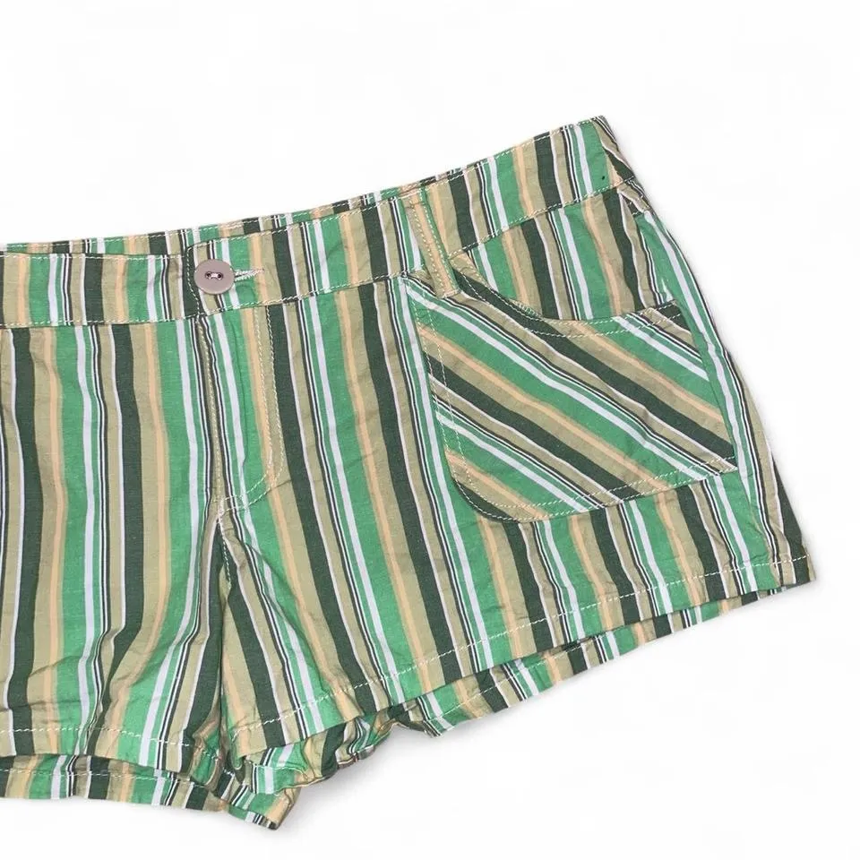 Y2k green, white, and yellow low rise micro mini shorts - Image 2
