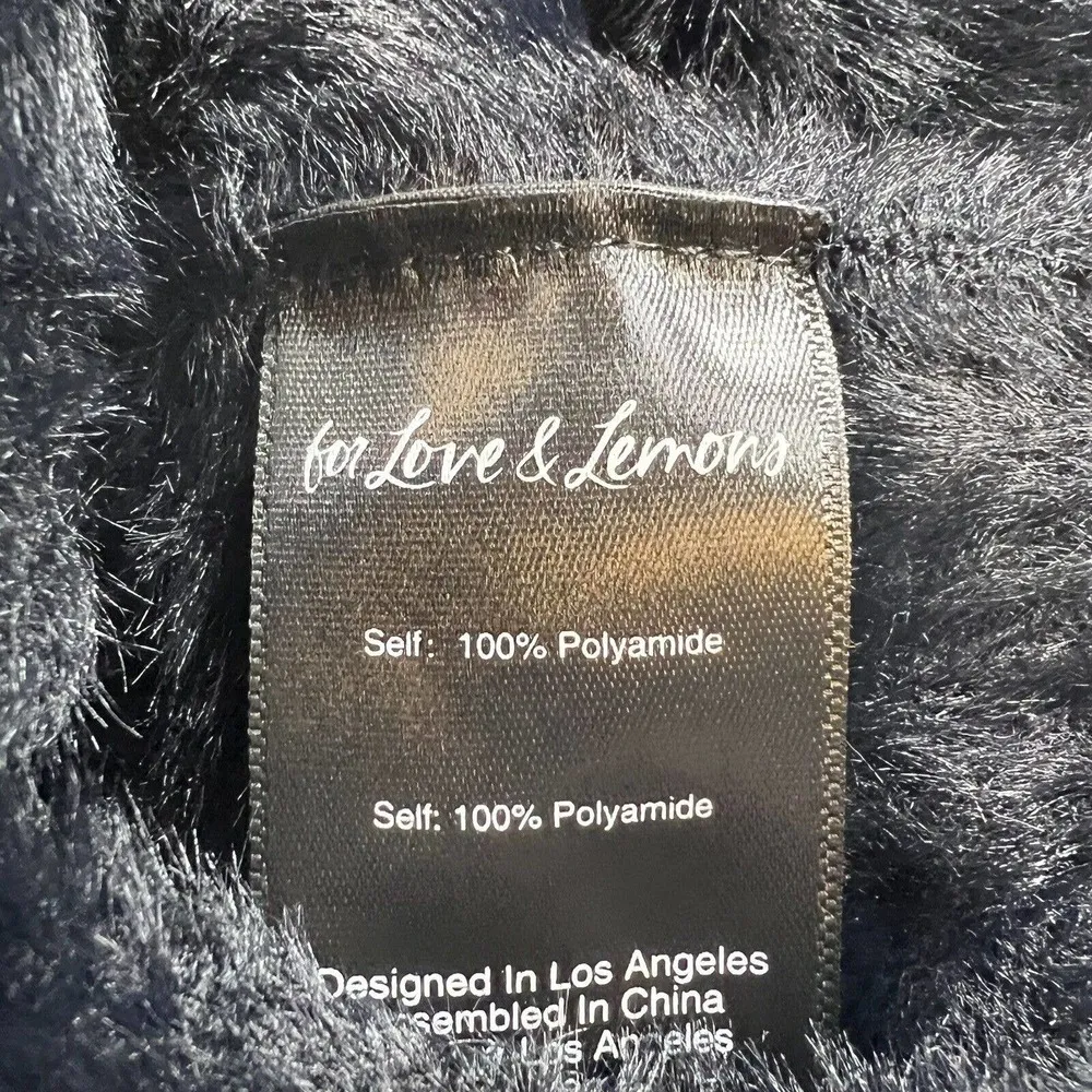 For Love and Lemons Devin Fuzzy Crop Black Size Small New - Image 51