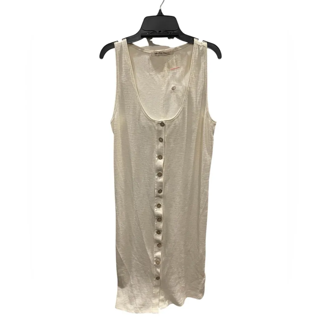 Free People Gia Long Button Up Vest Dress Cream We The Free Size Small NWOT - Image 3