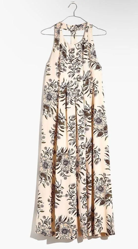 Madewell T-Back Midi Dress in Painted Blooms Size 4P - Image 4