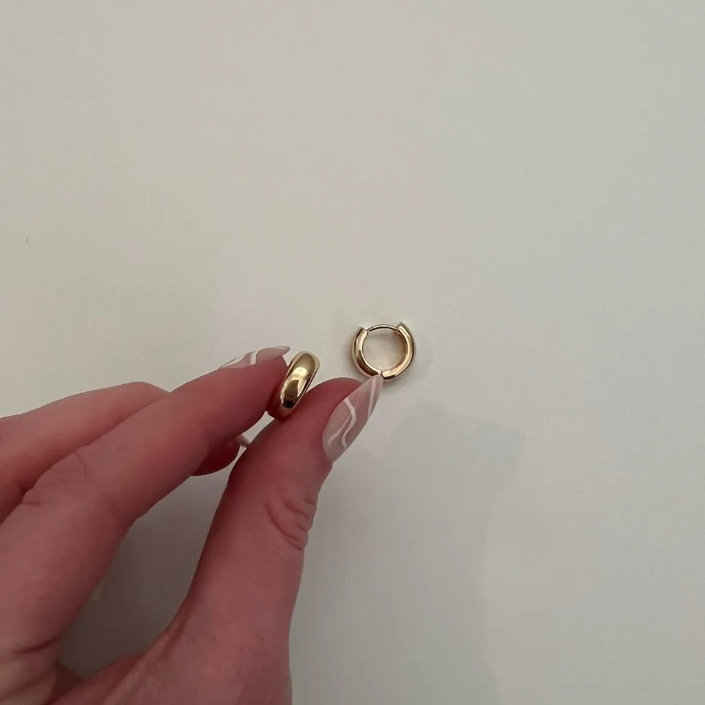 Chunky Gold Huggie Hoops - Image 6
