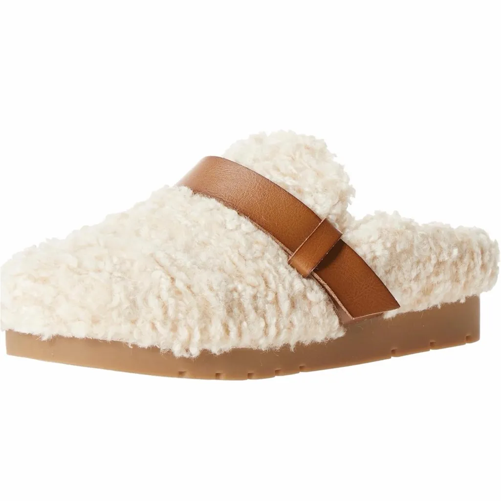 Cozy Cream Fuzzy mules Tan Size 6.5 - Image 3