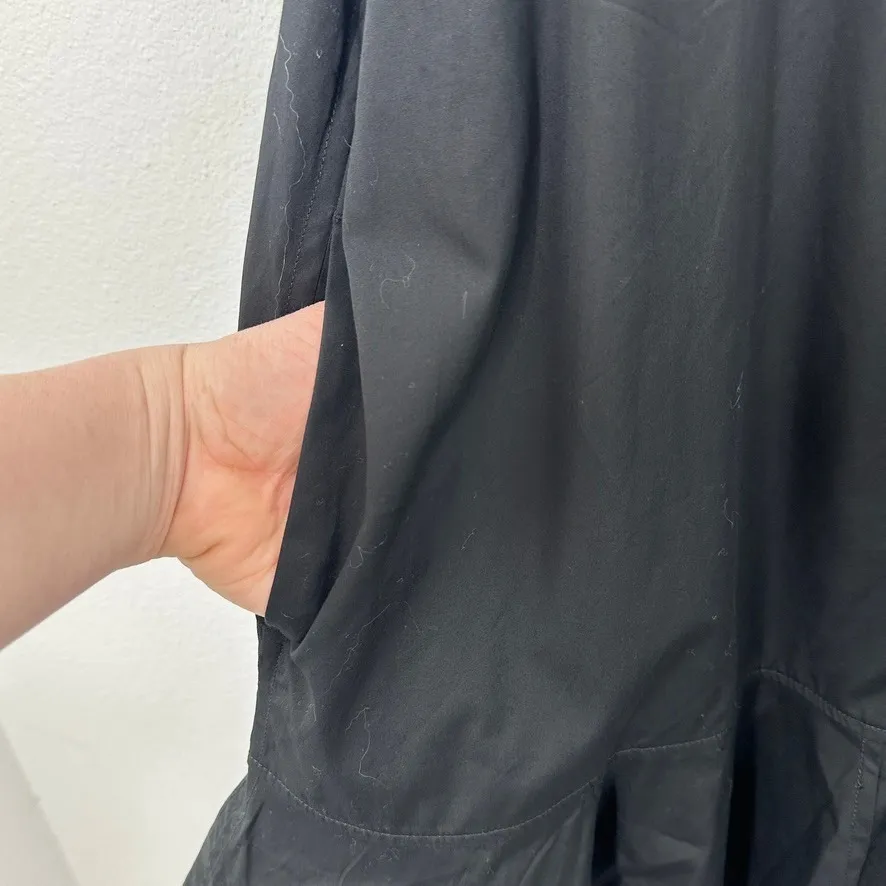 J. Crew Black Cotton Poplin V Neck Short Sleeve Tiered Ruffle Dress XXL NWT - Image 10