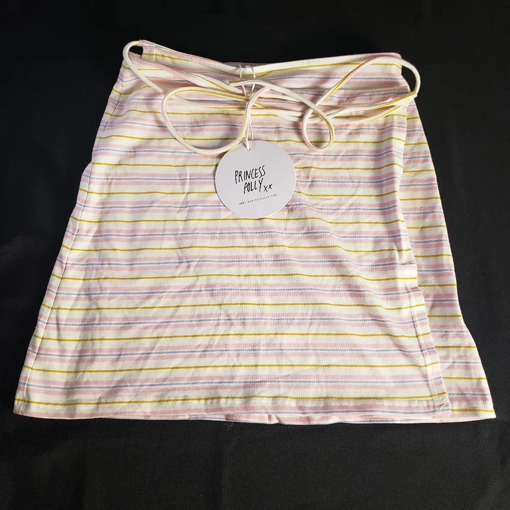 Princess Polly Mia‎ Jersey Wrap Striped Mini Skirt NWT 2 - Image 5