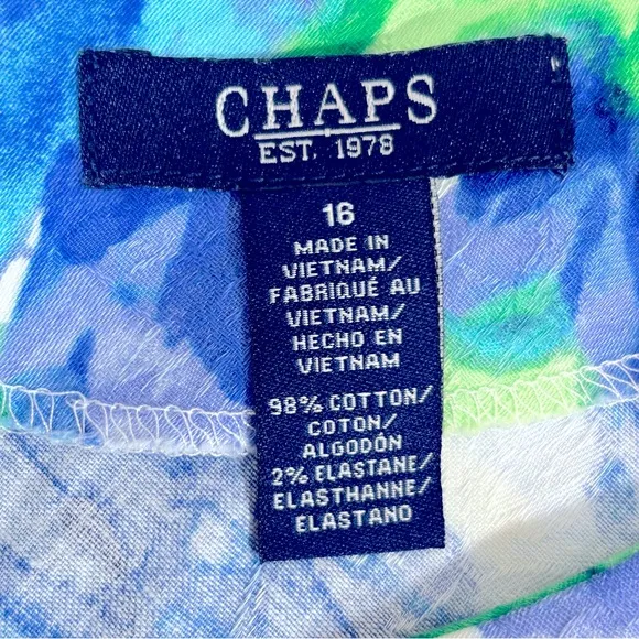 Chaps Baja‎ Watercolor Floral Print Sleeveless A-Line Dress Size 16 - Image 6