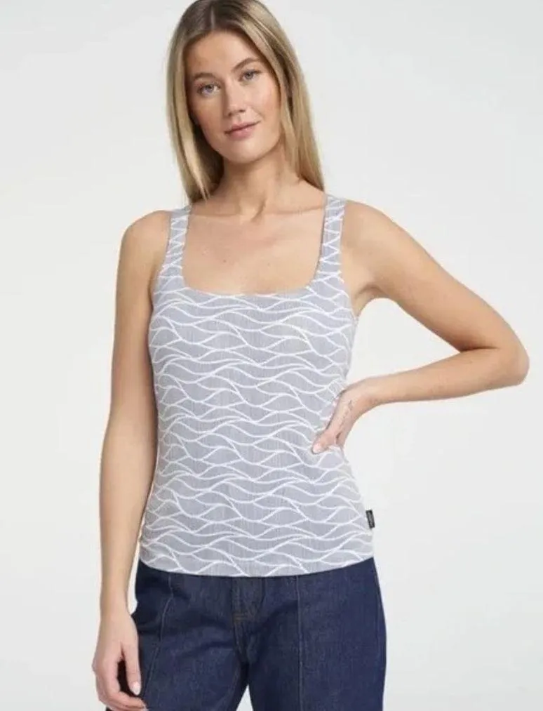 Sweden Vera Printed Tank Top in Off White/Fade Blue Size M - Image 5