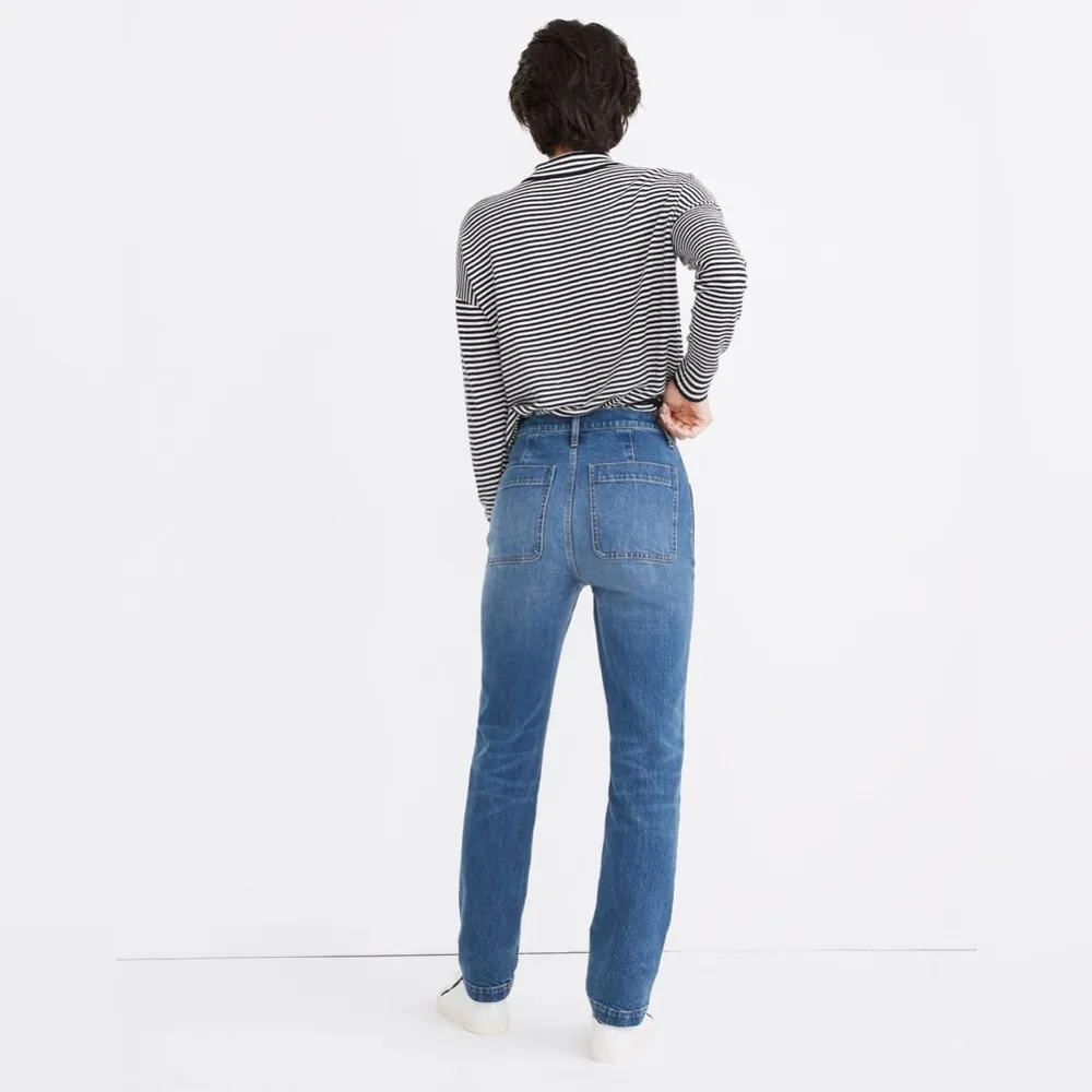 Madewell Classic Straight Full-Length Jeans | Marfield Wash: Surplus Pocket | 28 - Image 2