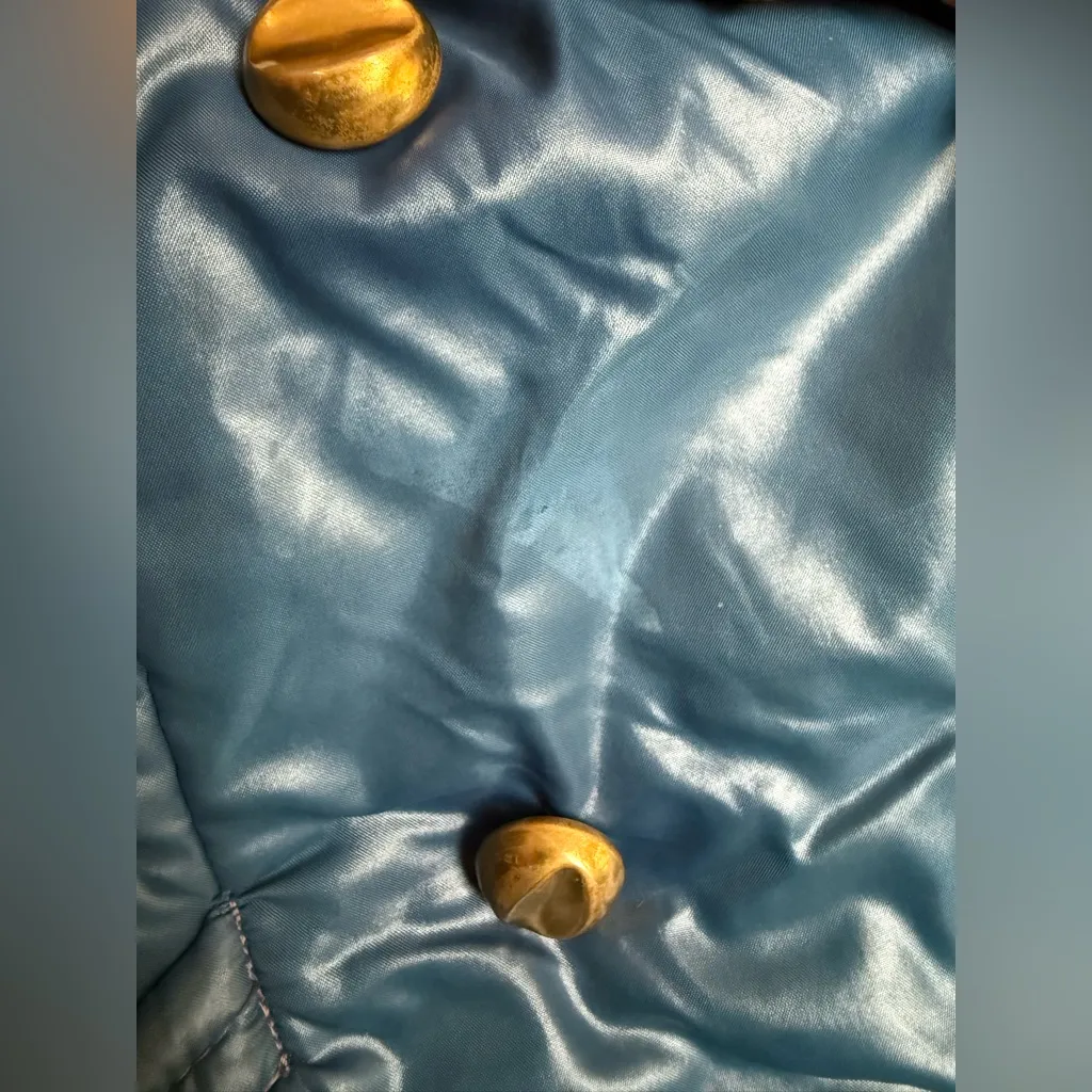 Vintage 70s Glenbrooke Mod Shiny Blue Puffer Coat Faux Fur Collar M/L Ski‎ Style Size undefined - Image 13