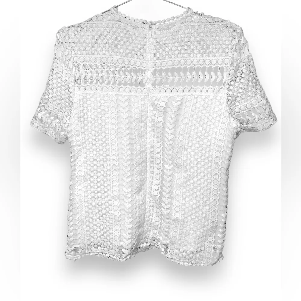 Aqua white pintelle top size small - Image 2