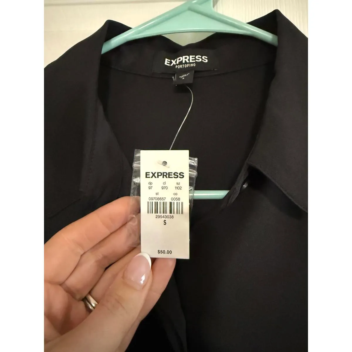 Express Portofino Black Button-Up Shirt, Size Small - Image 2