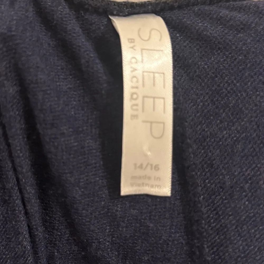 Cacique Navy Blue Drawstring French Terry Lounge Sleep Pajama Pants - size 14/16 - Image 5