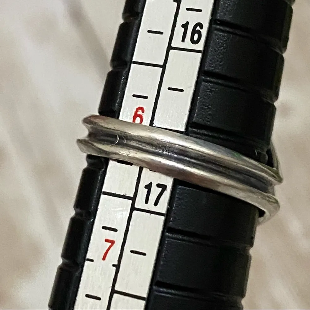 OTTO Sterling Signed Red Stone Ring Size 6 - Image 8