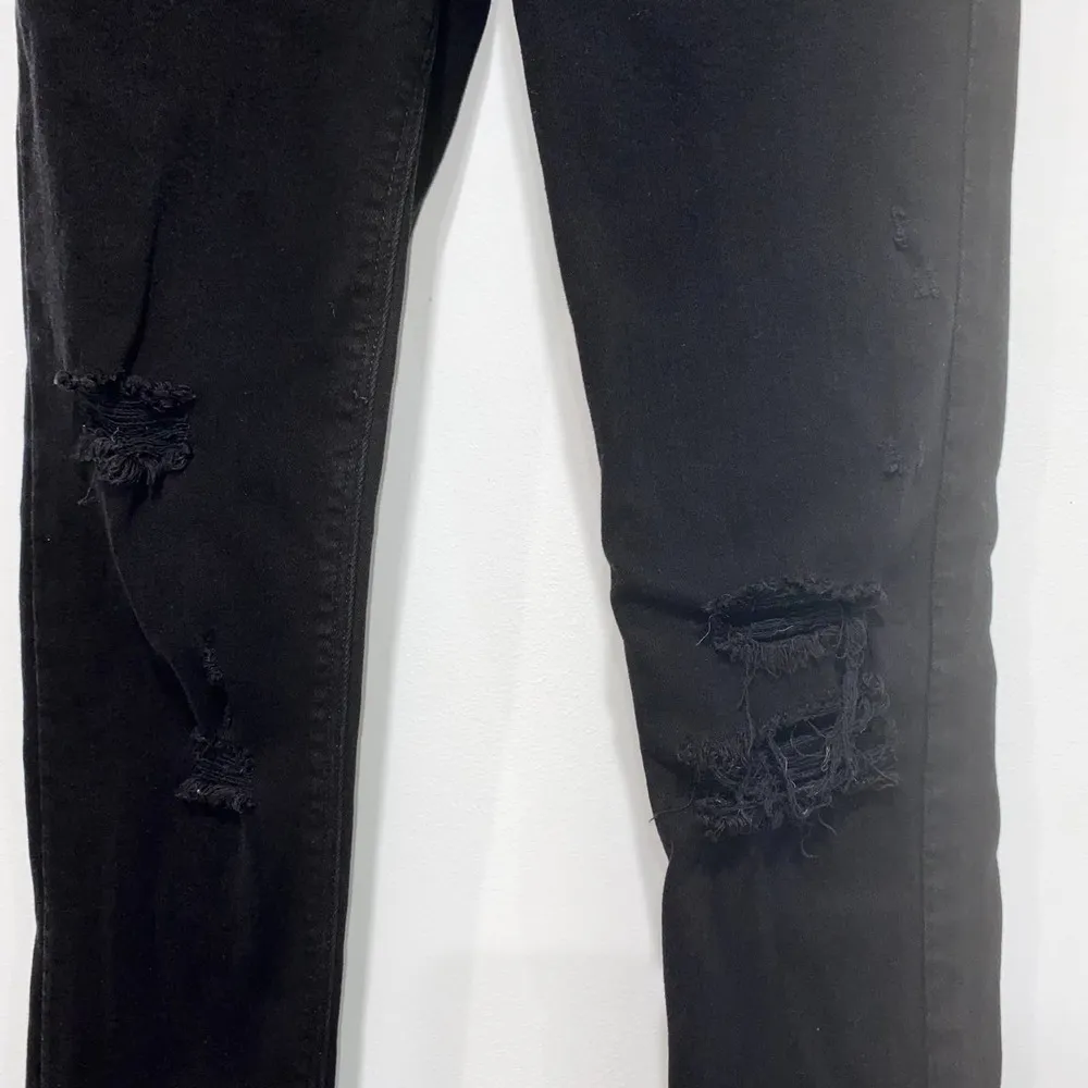 Hudson Nico Midrise Super Model Super Skinny Black Distressed 25 - Image 43