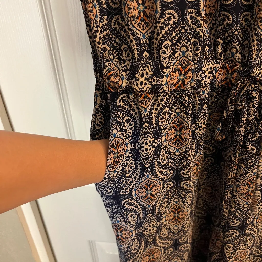 Oober Swank Blue Strapless Jumpsuit Size Large - Image 4