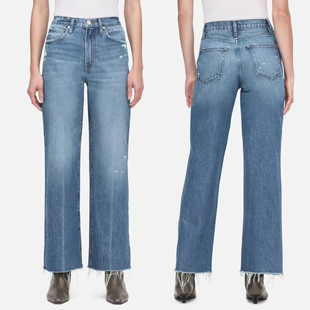 Frame The Relaxed Straight Denim Blue Jean in Mariner Wash Mid Rise Crop Size 25 - Image 7