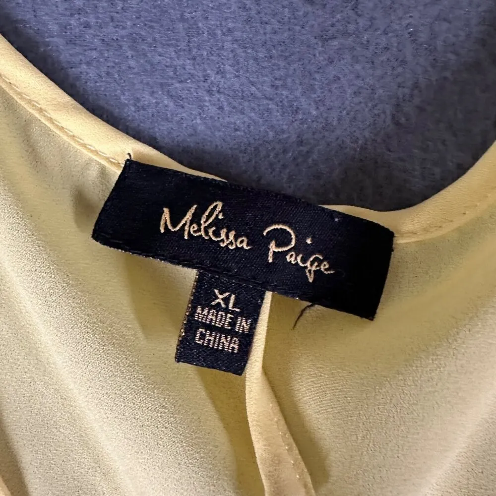 Melissa Paige XL Yellow Sleeveless High-Low V-Neck Lightweight Tank Top - Image 3