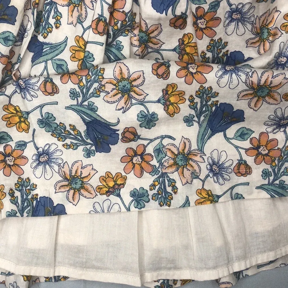 Frenchi Floral Print Flared Mini Skirt Blue Size XL - Image 6