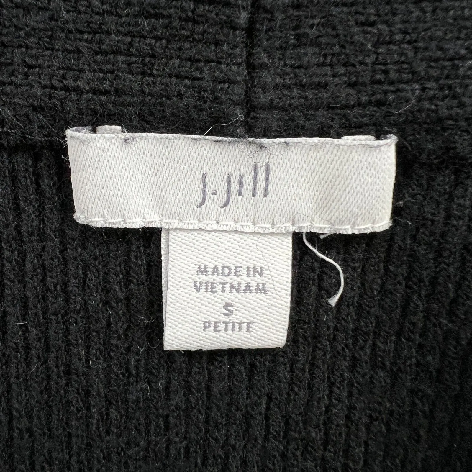 J Jill Knit Duster Cardigan Vest Small Black Open Front Pouch Pockets Relaxed Size undefined - Image 4