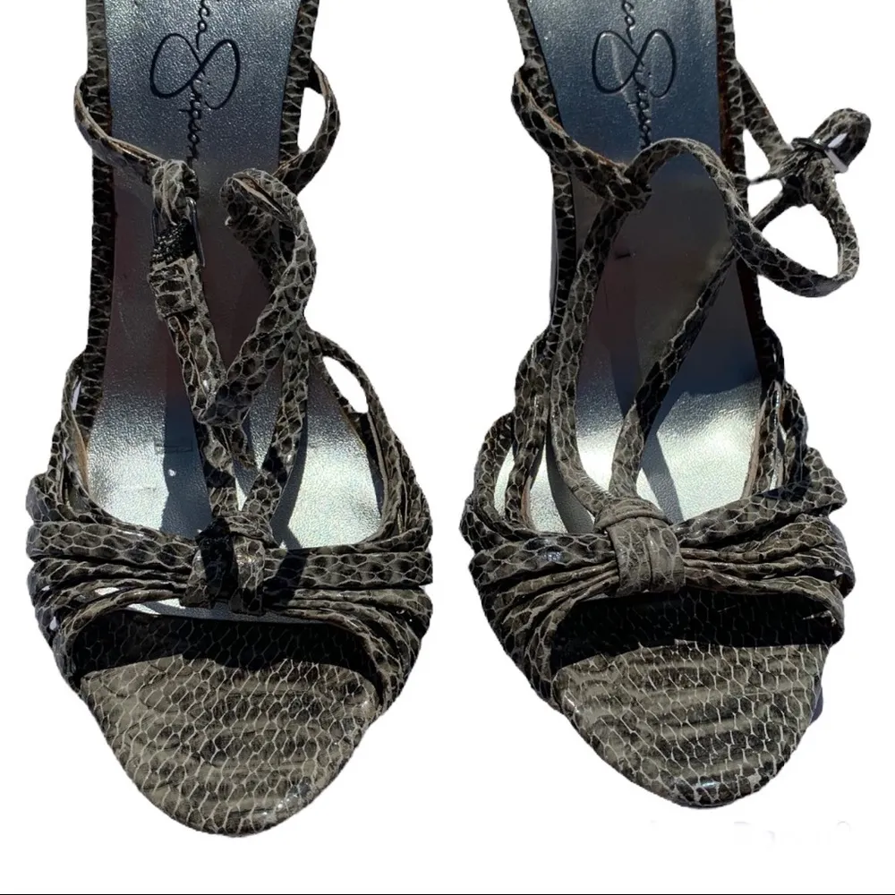 🎉HP🎉 Jessica Simpson “Saturday” grey snakeskin stiletto heels / 8.5 / NWOB - Image 4