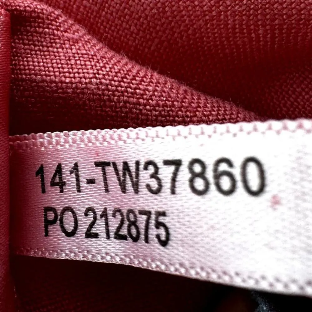 Tommy Bahama V Neck Tunic Blouse 3/4 Sleeve Lace Trim 100% Linen Red L - Image 4